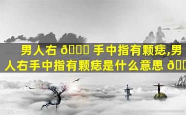 男人右 🐘 手中指有颗痣,男人右手中指有颗痣是什么意思 🌴